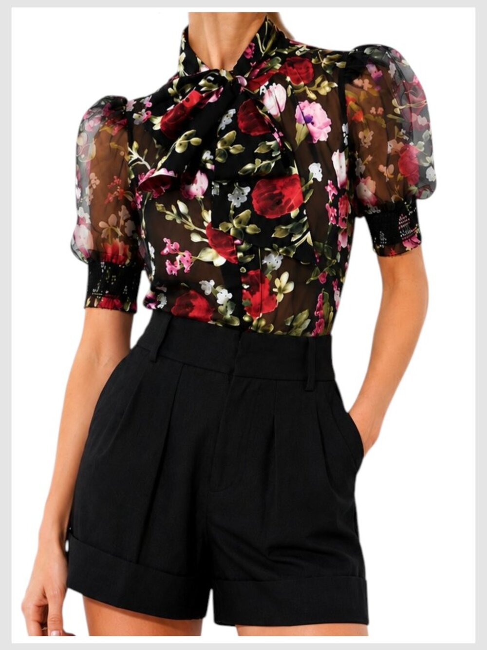 ALICE + OLIVIA Pleated Linen Blend Tailored Shorts Black Size 6